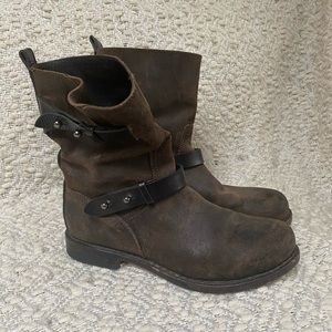 Rag & Bone Brown Leather Moto Boots